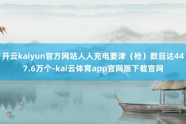 开云kaiyun官方网站人人充电要津(枪)数目达447.6万个-kai云体育app官网版下载官网