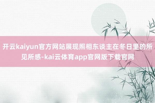开云kaiyun官方网站展现照相东谈主在冬日里的所见所感-kai云体育app官网版下载官网
